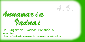 annamaria vadnai business card