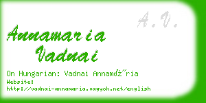 annamaria vadnai business card